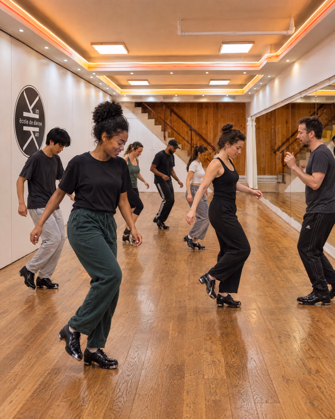 Claquettes : des danseurs en chaussures à claquettes en plein mouvement, dans la salle 3 de Gambetta.
